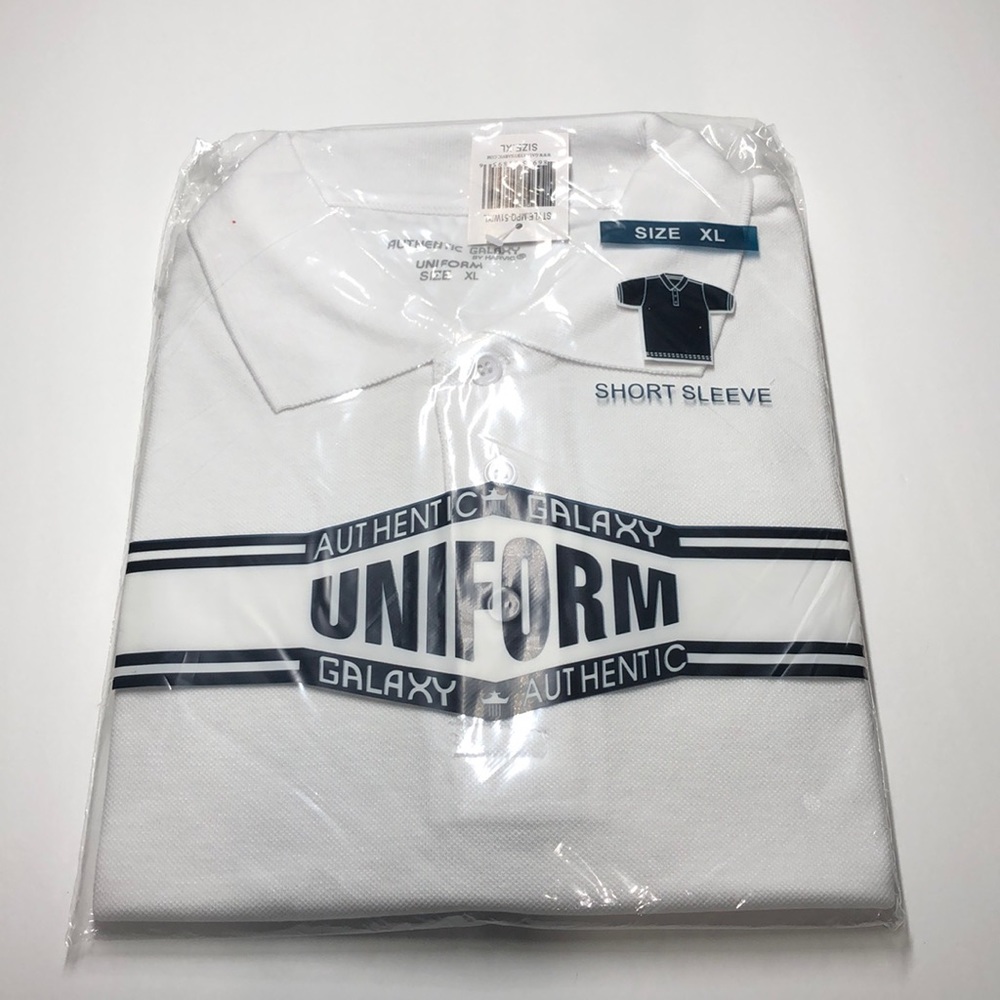 NWT Authentic Galaxy uniform white polo size xl